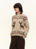 出逃赤岗西/C26SSE031/复古羊毛抗起球小鹿提花毛衣针织开衫 商品缩略图0