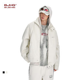 BJHG不计后果立领PU皮夹克外套男春季cleanfit简约宽松软皮皮衣女