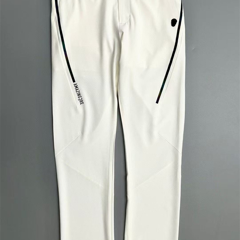 高尔夫服装夏季薄款男士百搭时尚休闲户外运动拼色透气简约商务裤