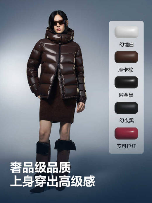 新年红色波司登泡芙700+鹅绒羽绒服女2025冬新款科技蓄热保暖短款 商品图6