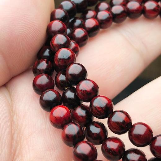 【青山特惠】0.6*108颗 琴料 5星 半满火焰纹 小叶紫檀手串 t6 商品图1