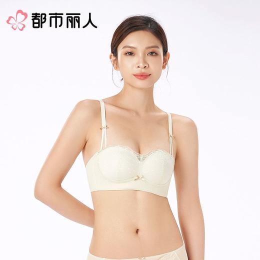 都市丽人内衣B杯中厚文胸蕾丝内衣3/4杯内衣三排四扣树脂胶圈LBC1C5 商品图2