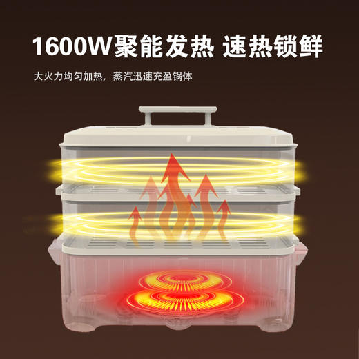 【可蒸可火锅❗️双层大容量】AUX-奥克斯电蒸火锅家用多功能电火锅5L大容量透明三层电蒸锅。jc 商品图3