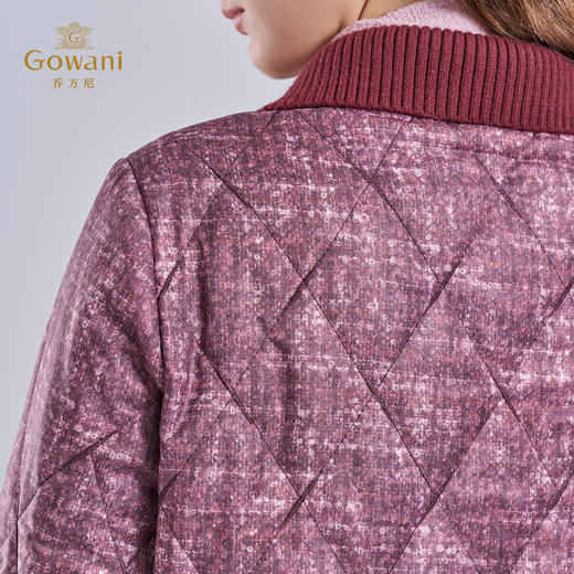 乔万尼撞色翻领精致感绗缝工艺短款棉服外套ED4K775 商品图4