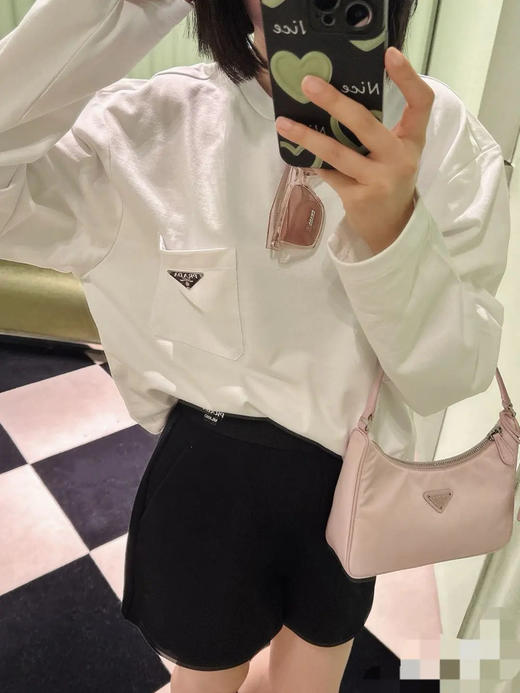 Prada 2000 淡粉色 降落伞布 腋下 hobo 单肩包 商品图3