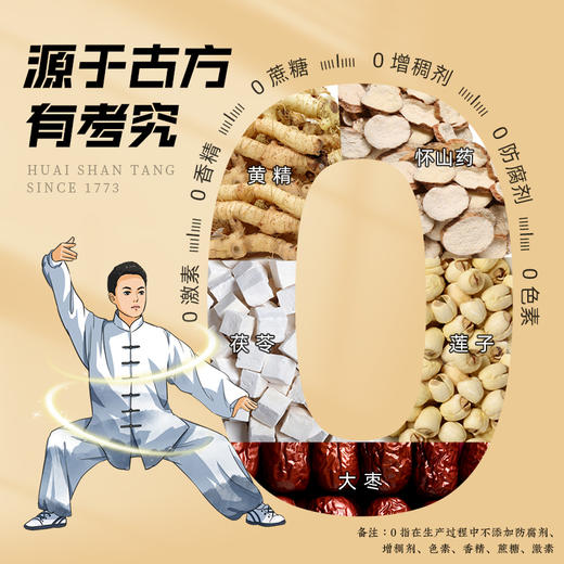 怀山堂 生命宇宙茯苓莲子黄精大枣怀山药太极拳元气食养462g 商品图3