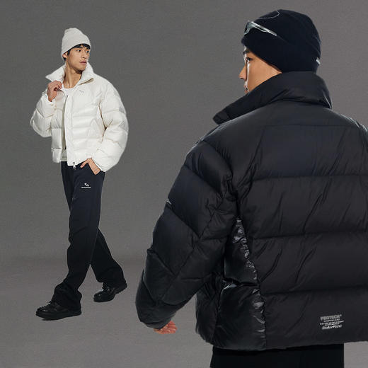 OMG运动 【90鸭绒】设计款拼接羽绒服分割立领保暖防风羽绒服外套 商品图2