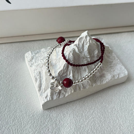 俏皮小花红珠红绳双层手链-纪念日百货门店同款169094655 商品图3