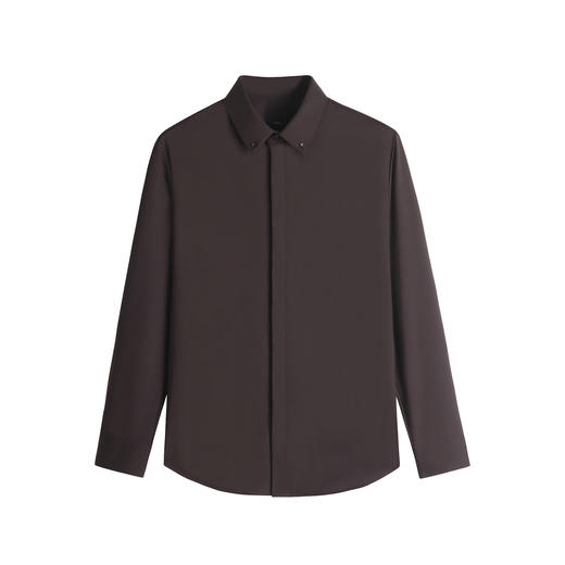 HIM漢崇【商场同款】商务斯文同色金属扣饰莫代尔免烫长袖衬衫男 商品图4