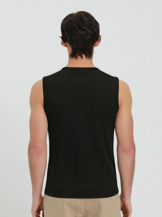 callisto黑色粘纤混纺无袖T恤 商品图4