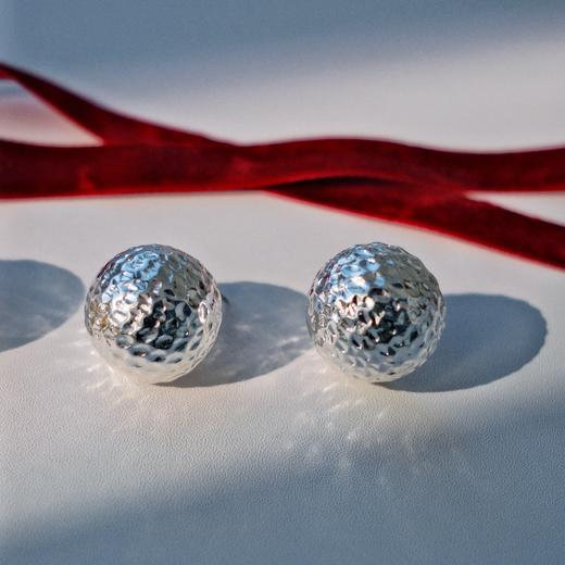 【新年礼物】alodia.co 品牌直发 星尘鎏金鎏银锤纹圆球耳钉 长期主义百搭显贵高级感 商品图8