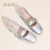 信诺妈妈鞋女士粗跟单鞋银色玛丽珍鞋法式软底小皮鞋2026春季新款6C1629-20T 商品缩略图3