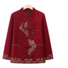 【奶奶春装外套】老年人衣服 妈妈婚宴礼服 老人秋冬衣服红色开衫毛衣  商品缩略图2
