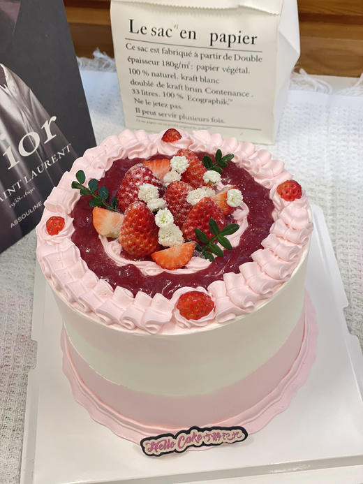 小清新草莓动物奶油蛋糕 下单前请仔细阅读商品详情 商品图0