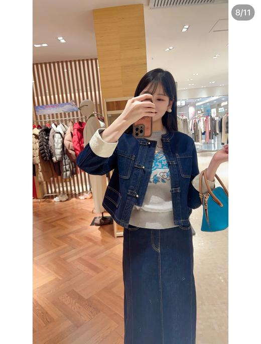 一店k 牛仔遇见盘扣，国风DNA动了！小个子天菜！26年早春中式圆领短款盘扣牛仔外套！可飒可雅太戳我了！ 商品图3