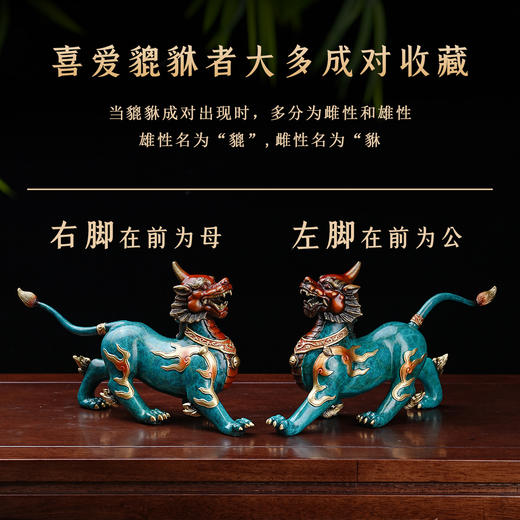 铜貔貅摆件一对国潮彩绘家居玄关客厅书房装饰工艺品乔迁开业礼物 商品图2