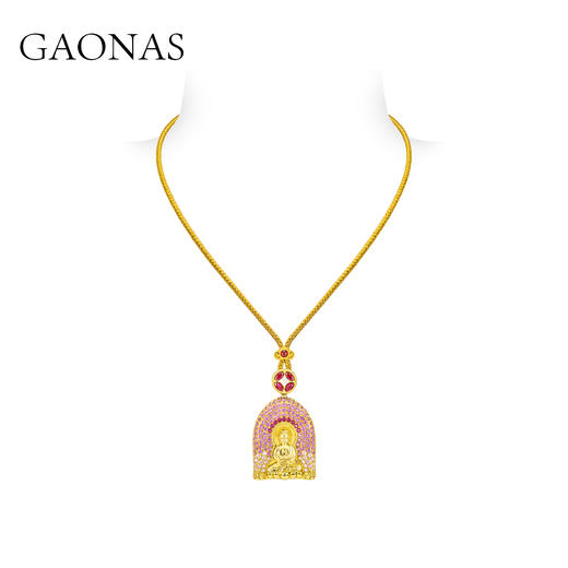 GAONAS  如如不动金色新中式佛牌项链11911XR 商品图1