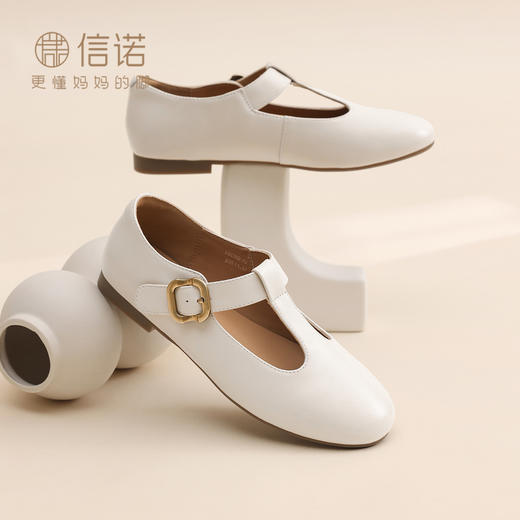 复古英伦风玛丽珍鞋女平底浅口单鞋软底搭扣皮鞋X6C092-42 商品图2