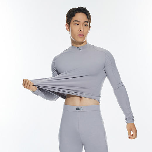 OMG运动 【绒感】秋冬季加绒小高领紧身衣长袖t恤打底衫内衣保暖 商品图3