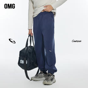 OMG运动 秋冬季加厚加绒运动裤男奥粒绒保暖松紧腰头卫裤休闲裤子