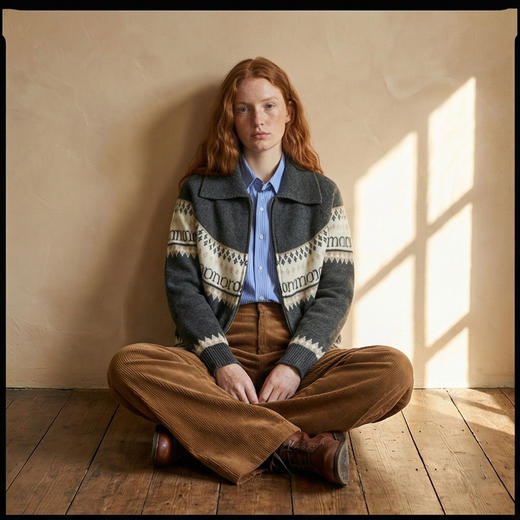 KINGDEER/KD 秋冬新款女式长袖翻领开衫羊绒衫L805618鹿王 商品图8