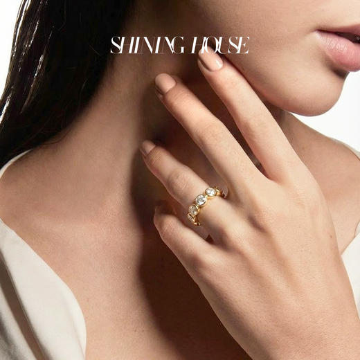 ShiningHouse[培育] 18k金钻石戒指 圆钻形1.5克拉钻人工真钻人造钻石K金戒指排钻戒指豪华钻石戒指悦己送礼臻选【此商品不支持7天无理由退货退款】预计3日发货 商品图4