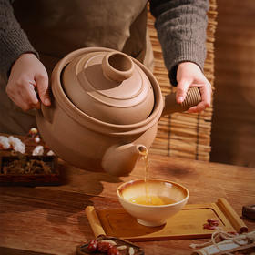 【原陶纳福嘟嘟养生锅】耐高温陶瓷砂锅熬中药罐子老式无釉中医煎药专用养生壶明火燃气灶