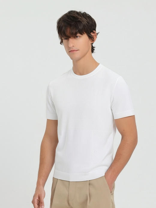 callisto咖色凉感提花针织短T 商品图8