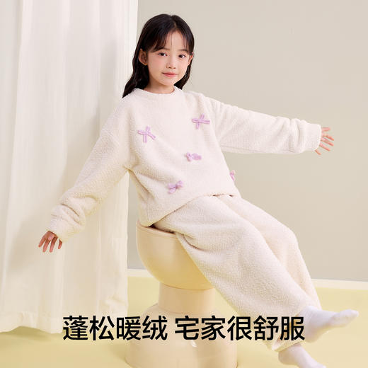 【120-160】【有棵树】女童冬款半边绒保暖家居服套装 商品图8