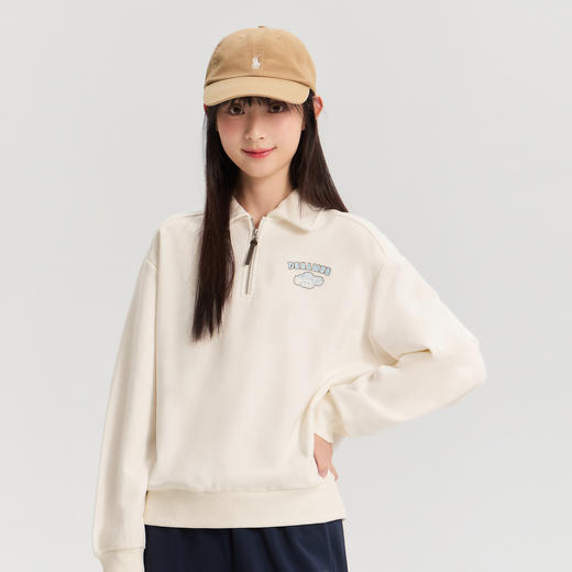 笛莎/Deesha 【质感学院系列】2026年春季新款青少年初高中学院风翻领卫衣女 商品图0