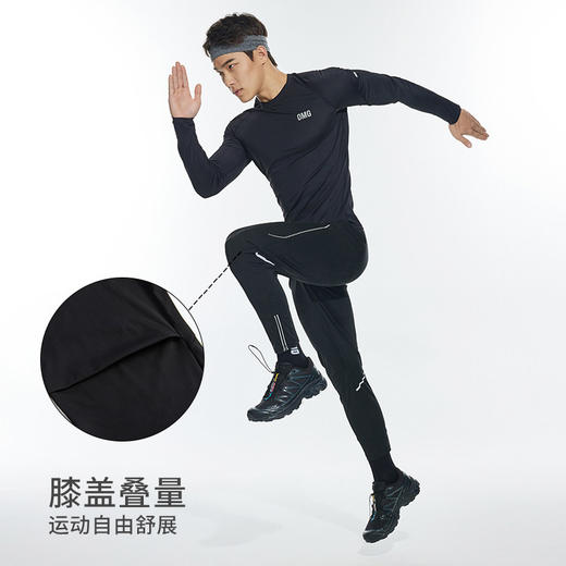 OMG运动 【防泼水】跑步裤男休闲裤直筒运动裤户外裤子弹力透气 商品图2