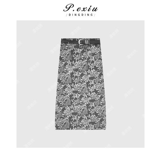 04-1潘依绣丁丁宠粉法式慵懒印花半身裙Q63210 商品图0