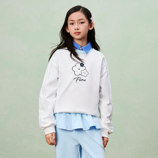 PUMA彪马童装2026春季新款儿童长袖卫衣女童上衣撞色圆领时髦甜美 商品图4
