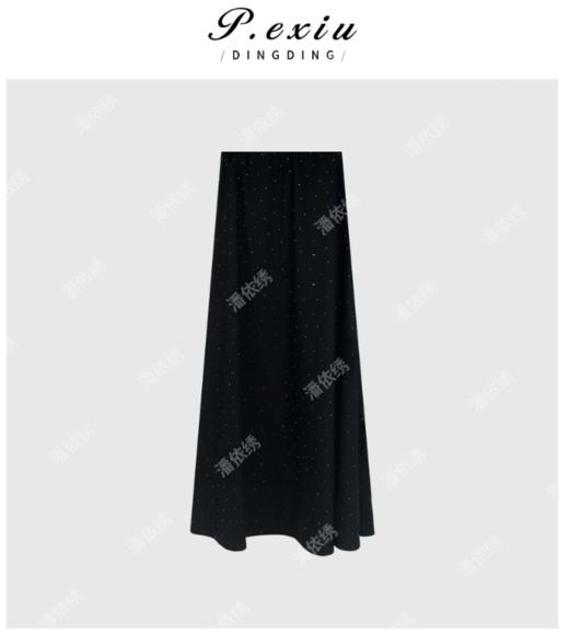 04-1潘依绣丁丁宠粉夏季新款烫钻简约高级感显瘦百搭半身裙W8527 商品图0