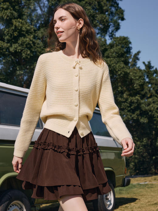 【百图lulu定制】【浪花半裙】双层浪花裙摆  橡筋收腰 A字短裙 商品图9