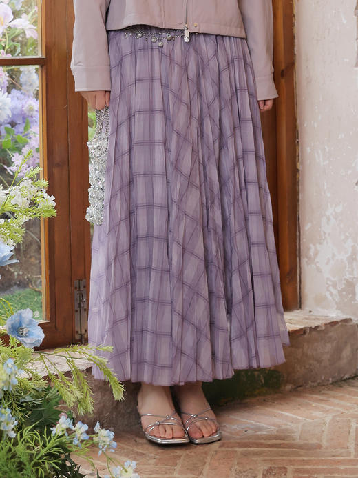 【门店同款】ENJOY春季飘逸雾蓝格纹裙 169146988 商品图9