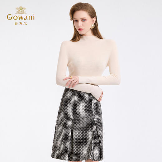 【三色可选】【100%绵羊毛】乔万尼新品云柔亲肤半高领长袖羊毛衫打底衫ED4M805 商品图2