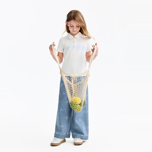 女童全腰牛仔单裤春季新款安奈儿童装EG616576 商品图5