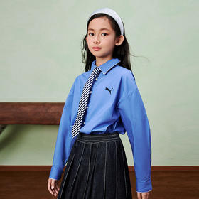 PUMA彪马童装2026春季新款儿童长袖衬衫女童上衣时髦精致