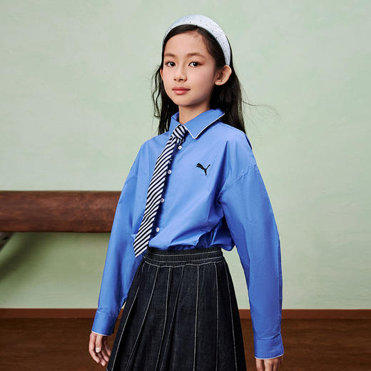 PUMA彪马童装2026春季新款儿童长袖衬衫女童上衣时髦精致 商品图0