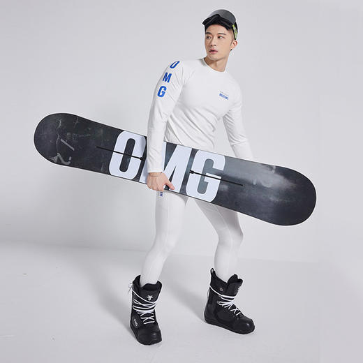 OMG 【轻暖衣】弹力磨毛运动保暖内衣健身衣服男士长袖打底衫秋冬 商品图3