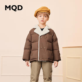 【秒1】【MQD】【专柜同款】童装三防羽绒服羊羔绒拼接蓄热保暖复古学院风