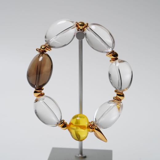 【预售5-7天发货】白水晶随形大豆+茶晶手串 商品图2