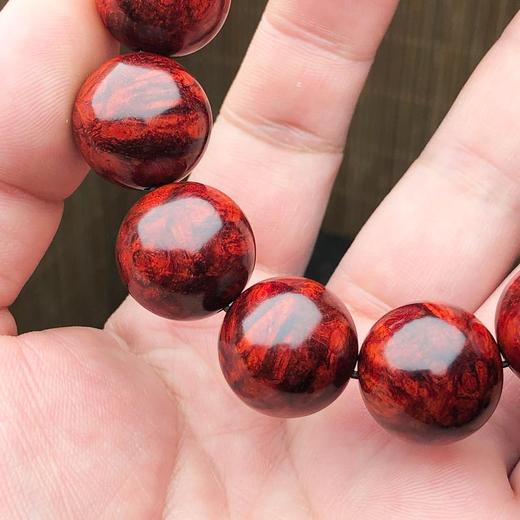 【青山特惠】1.8*13颗5星满瘤疤 小叶紫檀手串（无胶嫩瘤）t6 商品图4