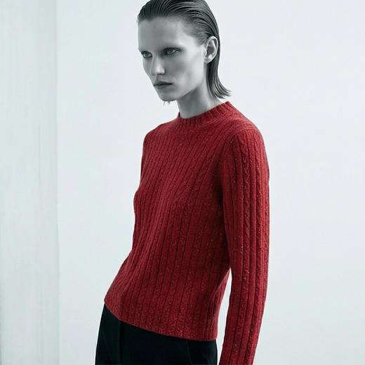 KINGDEER/KD 秋冬新款女式长袖羊绒衫L805705鹿王 红色 商品图7