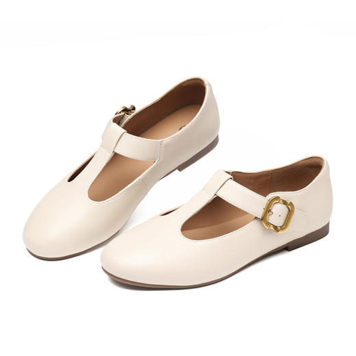 复古英伦风玛丽珍鞋女平底浅口单鞋软底搭扣皮鞋X6C092-42 商品图3