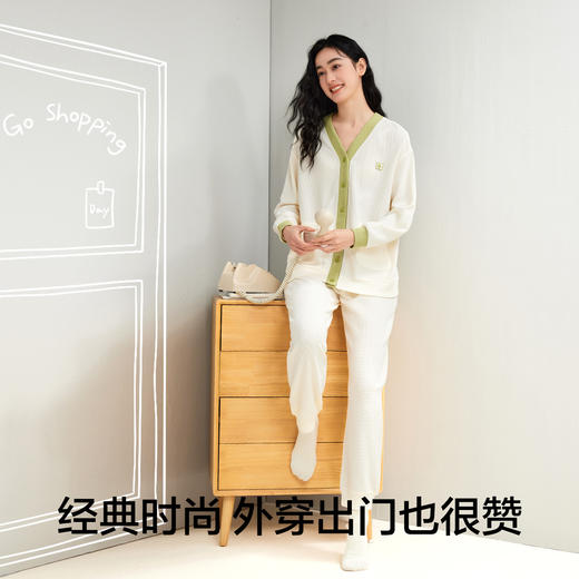 【清仓捡漏】【XL-2XL】【有棵树】女士华夫格开衫睡衣套装 商品图8