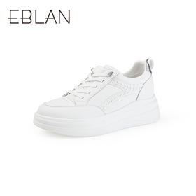 【上新】伊伴2026春季时尚编织设计休闲百搭增高小白鞋B26189560