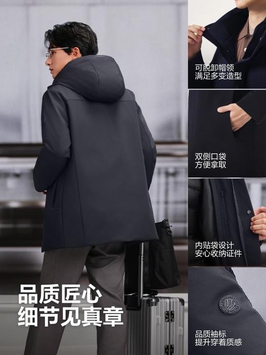 波司登2025新款羽绒服男士商务休闲连帽保暖品质鹅绒内胆可脱卸 商品图5