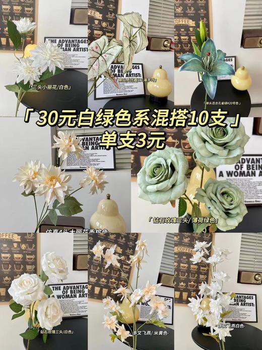 【福利特惠】30元10支混搭仿真花（图片展示仅一部分） 商品图1